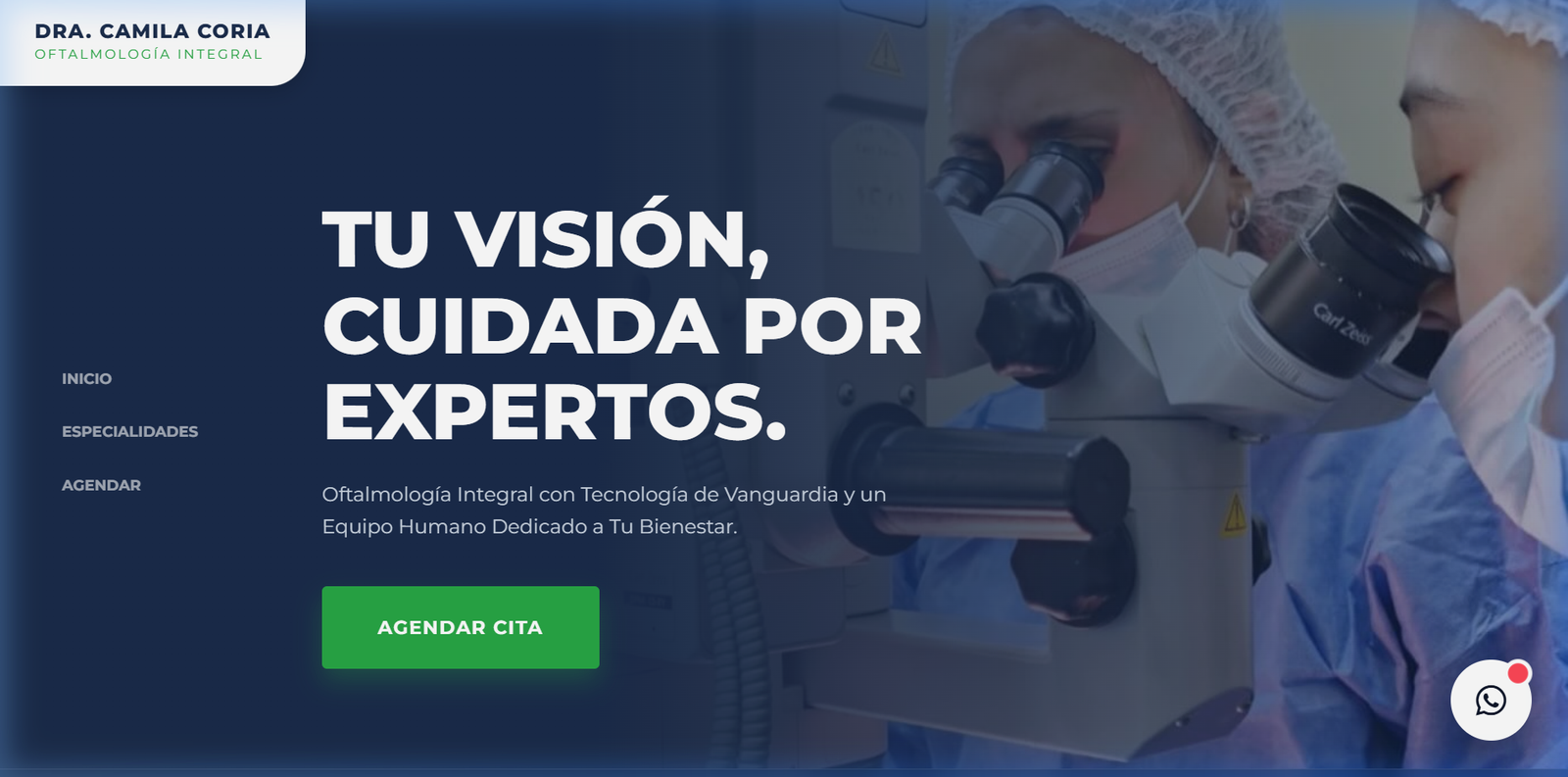 Sitio web de la Dra. Camila Coria, oftalmóloga en Buenos Aires